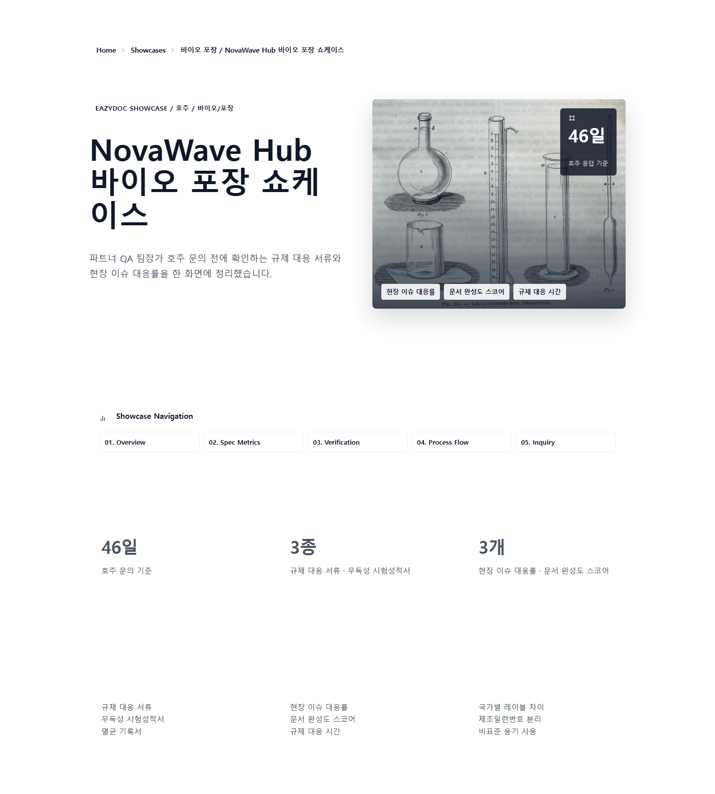 NovaWave Hub 바이오 포장 쇼케이스 showcase preview screenshot